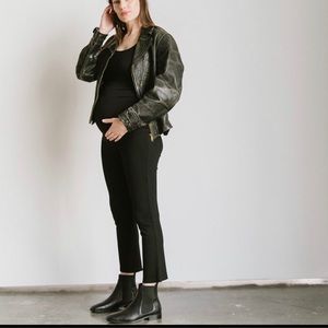 Storq rib knit kick flare pants